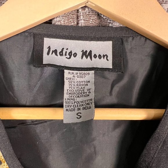 Vintage Indigo Moon Tapestry Patchwork‎ Jacket Embroidery - Picture 2 of 4